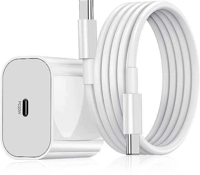 Image of iPhone Charging Adapter for iPhone 15, iPhone 15 Pro, iPhone 15 Pro Max, 15 Plus, 16, 16 Pro, 16 Plus, 16 Pro Max with C to C Woven Charging Cable MFI Certified