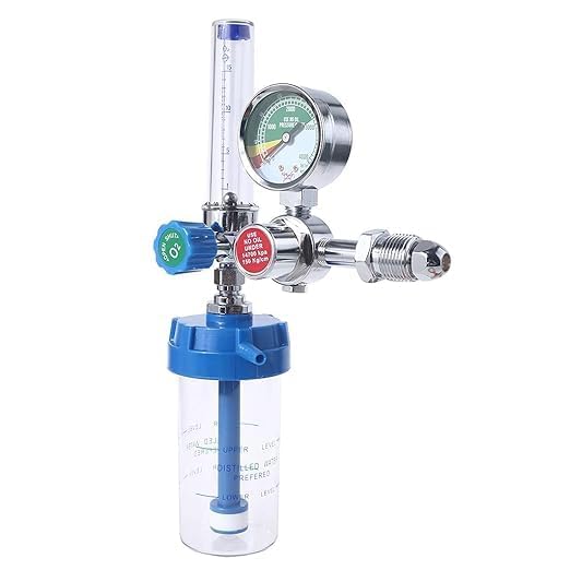 Magicmed IMPORTED Flowmeter for oxygen cylinder humidifier bottle for oxygen cylinder with o2 regulator, oxygen flow meter with fine adjustment valve