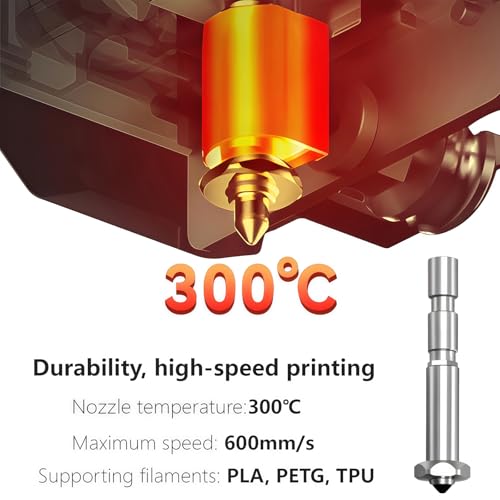 Kobra 3 Max Düse 0,4/0,6/0,8MM, Integrierte Schnellwechseldüse aus gehärtetem Stahl, hoher Durchfluss, hohe Geschwindigkeit, Heißend-Spritzdüse für Anycubic Kobra 3 Max 3D-Drucker, 4PCS