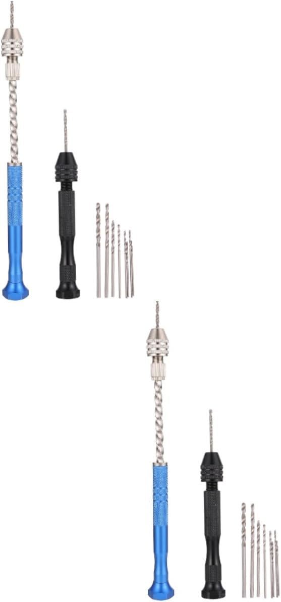 ARTIBETTER 2sets Hand Drill Tools Pin Vise Drill Bits for Jewelry Making and Projects Compact Design for Crafts and Resin Casting