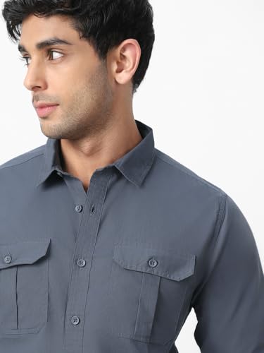 Image of Urbano Fashion Men's Cotton Full Sleeve Regular Fit Casual Solid Shirt