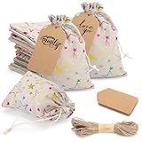 LOLANIUT 24 Bolsas de Regalo de Arpillera, 13 x 18 cm Bolsas de Arpillera de...