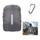 Rakiuty Funda Impermeable para Mochila, Cubre Mochila Lluvia,Bolso Protector de Lluvia,Funda Lluvia para Mochilas,Reflectante Protector de Lluvia,Cubierta Impermeable Mochila,40-50L (Gris)