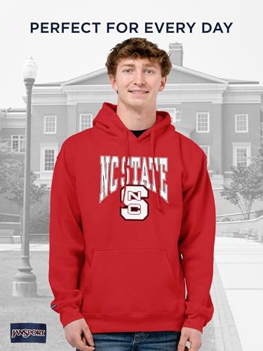 Image of JanSport NCAA Officially Licensed Rival Hoodie, Long Sleeve Unisex Sweatshirt, Cotton-Polyester Blend, Double-Layered Hood
