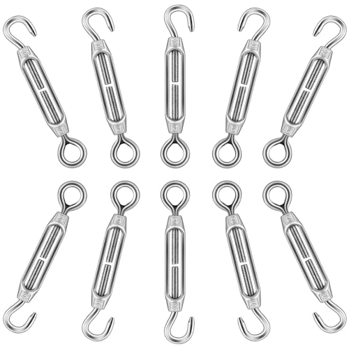 10 Pcs Tendeur Cable Inox M4, Tendeur Fil a Linge Réglable Pour Fil De Jardin, Fil De Fer Cloture Et Corde A Linge Exterieur Heavy Duty