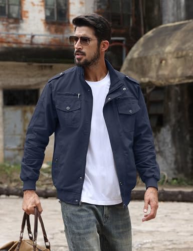 Image of TACVASEN Men's Lightweight Military Cotton Jacket Casual Windbreaker Coat
