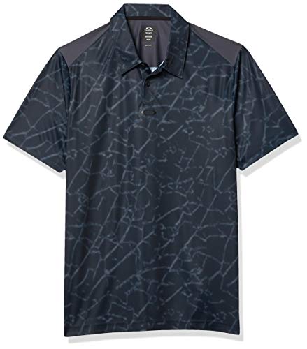 Oakley Men's Broken Polo, Black Glass Print, XXL