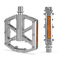 MZYRH Fietspedalen met reflecterende strips, antislip MTB-pedalen, CNC-fietspedalen, 3 verzegelde lagers 9/16 inch pedalen voor mountainbike, racefiets, MTB, E-bike (zwart