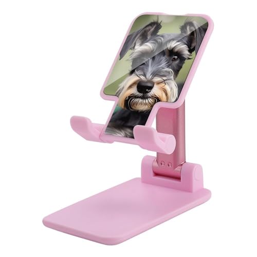 Support téléphone mignon Schnauzer, cadeau idéal pliable pour bureau et iPhone
