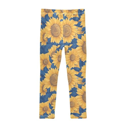 KLL Sunflower Pattern Toddler Girl Active Leggings Stretchy High Waisted Leg Yoga Pants Gym2