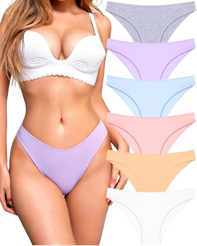 Image of UNDER THE SEA Cotton Underwear for Women 6 Pack Sexy Bikini High Cut Breathbale Cheeky Panties Underwear Womens Lingerie