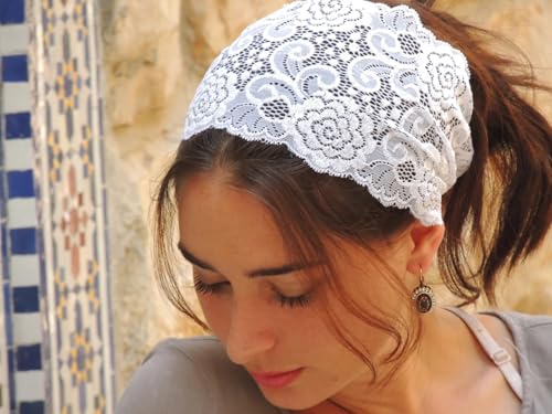 Image of ABEEHA Lace Head Band for Women, Lycra Stretch Hair Band, Multicolor Floral Lace, Soft & Comfortable, Hijab Styling Use, Pack of 6