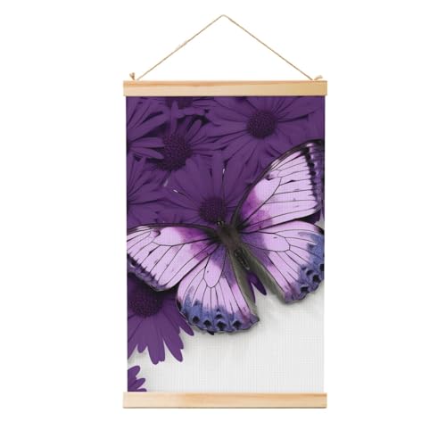 Toile papillon violet grand format pour sublimer le salon ou la chambre