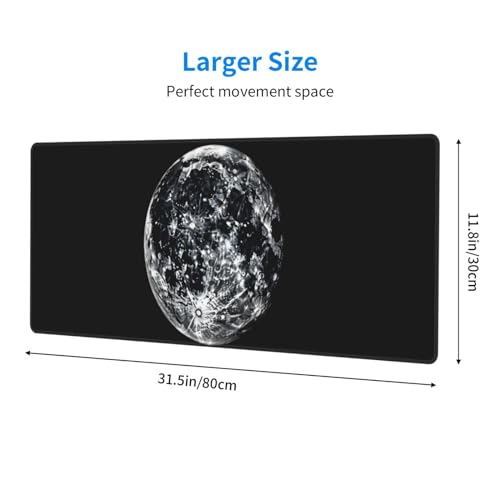 Tapis de souris d'ordinateur résistant extra large Moon grand tapis de clavier en caoutchouc