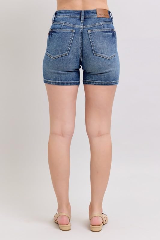 Judy Blue Mid Rise Tummy Control Denim Shorts by Ivory Gem - Image 6