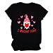 L'impression des casseroles et des manches Love Long T-shirt décontracté pour femme Lettre femme chemisier à rayures noir femme, Noir , XXL