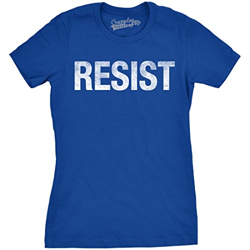 Womens Resist Tee United States of America Protest Rebel Political T Shirt (Royal) - XXL