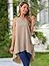 Seta T Women's High Low Tops Casual Sleeveless Blouse Crewneck Asymmetrical Loose Shirt Summer Top Large Khaki
