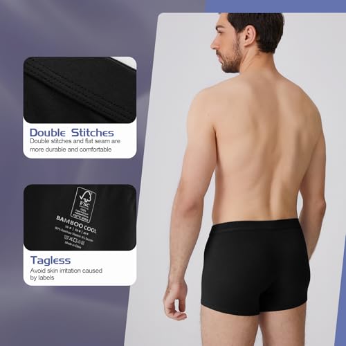 Image of BAMBOO COOL Mens Underwear Trunks for Man Soft Waistband Open-fly Support Briefs(3 or 4 pack)