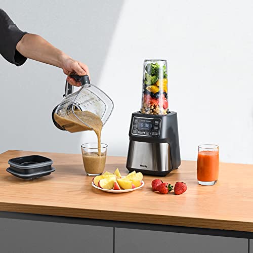 Mecity Professional Countertop Blender With Vacuum Pump, Sport Bottle, Electric High Speed Blender For Smoothie Shakes Juice Soup Baby Food Frozen Fruits, Lcd Display, Ice Crusher, Auto Clean, 53 Oz, 120V, 1000W #TOP6