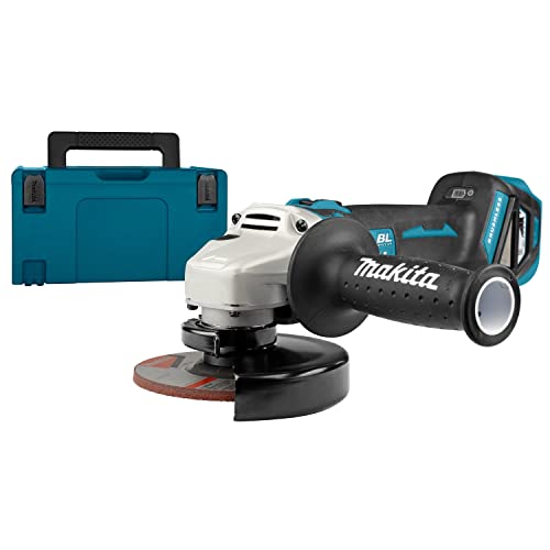 Amoladora Makita DGA513ZJ a batería 125mm 18V con freno electrónico en maletín Makpac 3