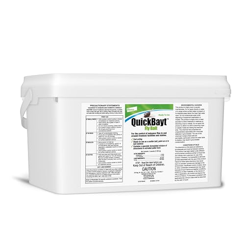 Elanco Animal Health QuickBayt Fly Bait | Premise for Livestock Facilities | Controls Flies | 5 lb Pail