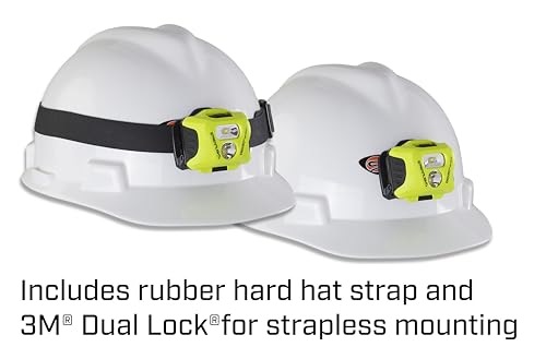 Streamlight 61424 Enduro Pro Haz-Lo 160-Lumen Multi Function Headlamp Includes 3 AAA Alkaline Batteries, Rubber Hard Hat Strap, Elastic Head Strap, 3M Dual Lock, Yellow