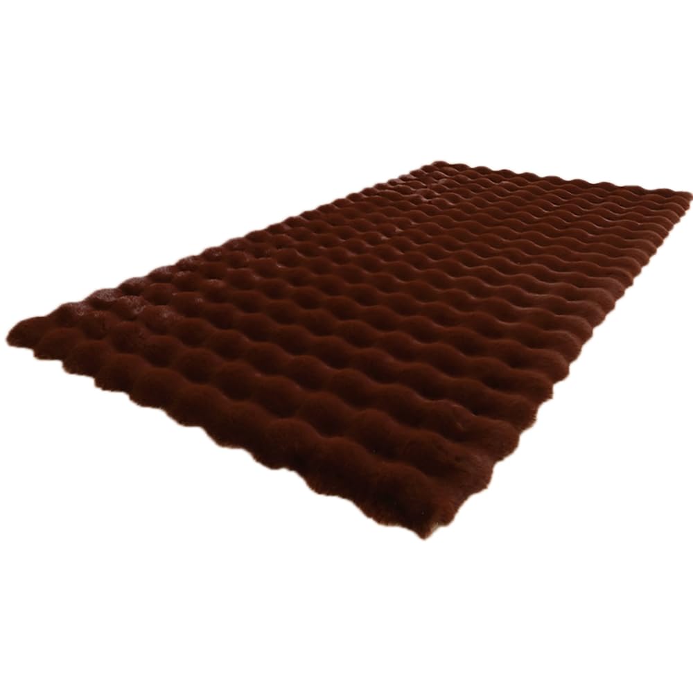 Tapis en fourrure synthétique marron café pour chambre et salon