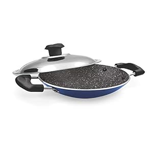 Milton Pro Cook Granito Non Induction Appachetty With Lid, 21 cm, Blue