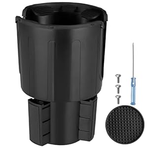 AUTOUTLET Adjustable Cup Holder Expander with Detachable Base, Cup Holder Expander for Car Compatible with Yeti Hydro Flasks Large Bottles in 2.5″-4″