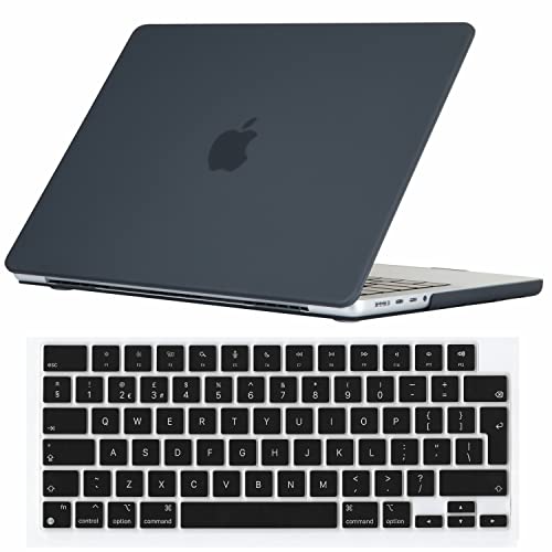 Se7enline Compatibile con MacBook Pro 16' Frosted Hard Shell Laptop Cover per Mac Pro 2021 da 16' Nuovo modello A2485 M1 Pro/M1 Max & Keyboard Skin(layout UK), nero