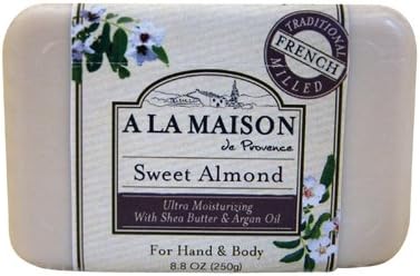 A La Maison Solid Bar Soap, Sweet Almond, 8.8 Ounce (Pack of 2)