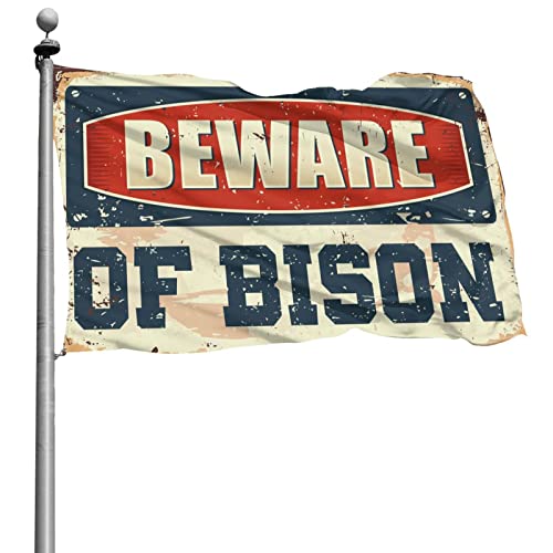 Décoration de dortoir pour filles et bar de jardin avec le grand drapeau Beware of Bison