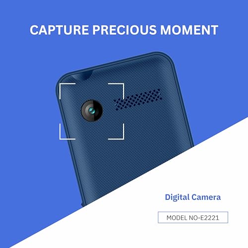 Image of Philips All-New E2221 Sleek & Stylish |Keypad Mobile with 2.4 inch Screen|2500 MAH Battery | 2030mm Speaker| Wireless FM | Bright Torch| Digital Camera|Blue