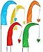 Produktbild alles-meine.de GmbH 3 Stück XL - 1,5 m - Windfahnen/Balifahnen - bunter Farbmix - mit Fahnenstange - UV-beständig & wetterfest - Windrichtungsanzeige - aus Nylon/Flagge..