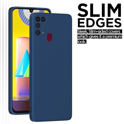 Image of Outlouders Back Cover for Samsung Galaxy M31 / M31 Prime / F41 | Camera Protection | Durable Soft Matte Silicone Bumper Case (Blue)