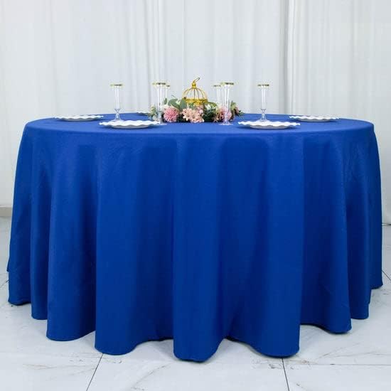 Miniatura 5 de Tableclothsfactory Mantel redondo de poliéster de alta calidad sin costuras de 120 pulgadas, de grado comercial, para banquetes de boda,