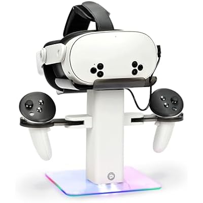 Baomaeyea Design Charging Dock Compatible with Meta Quest 3S/Quest 3 Accessories,RGB Charging Vertical Stand,Bottom LED Light & Non-Slip Mat