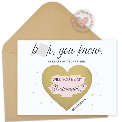 Bridesmaid Proposal Scratch Off Card with Envelope