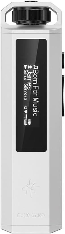 Reproductor de música HiFi retro FiiO SNOWSKY Echo Nano con rueda de desplazamiento, DAC CS43131, DAC USB, audio sin pérdida compatible con DSD256/FLAC/WAV/MP3, salida de 3.5mm, expansión de 256GB (Blanco)