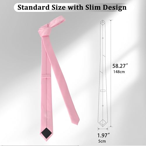 Image of Landisun Black Tie Men Women Solid Skinny Ties Slim Ties Satin Tie