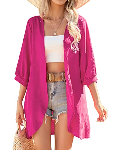 Image of Yekaty Kimonos for Women Lightweight Summer Cardigan Loose Beach Cover Up
