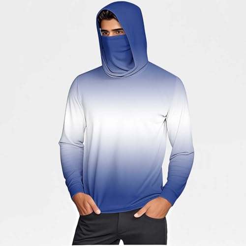 Mens UPF 50+ Ice Silk Sun Protection Shirt with Mask Gradient Color Long Sleeve Hoodie Rash Guard Fishing Shirt2