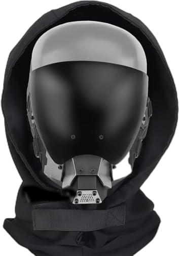 Punk Helmet Half Face Mask/Techwear Mask/Mechanical Mask Halloween Holiday Party Cosplay Costume Props Balaclava Mask,Anti-fog Lens