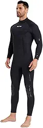 ZCCO Roupa de mergulho de neoprene de 3 mm, roupa de mergulho de corpo inteiro, manga comprida, zíper nas costas, roupa térmica para esportes aquáticos, caiaque, surf, snorkeling, mergulho, natação
