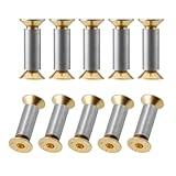 10 Packs Knife Handle Screws Rivets Bolts Fasteners, Gold Hex Flat Head Screws, Knives Maker Screws for Fixing Blade Knife