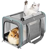 GAPZER Pet Carrier for Large Cats 20 lbs+ / Soft Sided Small Dog Travel Carrier Top Load/Collapsible