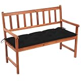 Helloshop26 Panca da giardino, mobile da patio da esterno, terrazza con cuscino, 120 x 58 x 90 cm, legno di acacia massiccio 02_0011378
