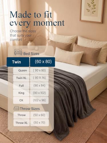 Image of Utopia Bedding Ultra Soft Fleece Bed Blanket Twin Size Brown (60x80 Inches)