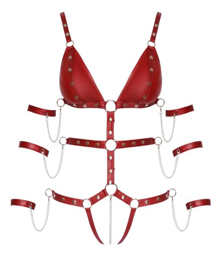 Bad Kitty Body de la Sangle pour femme Dark Red XL